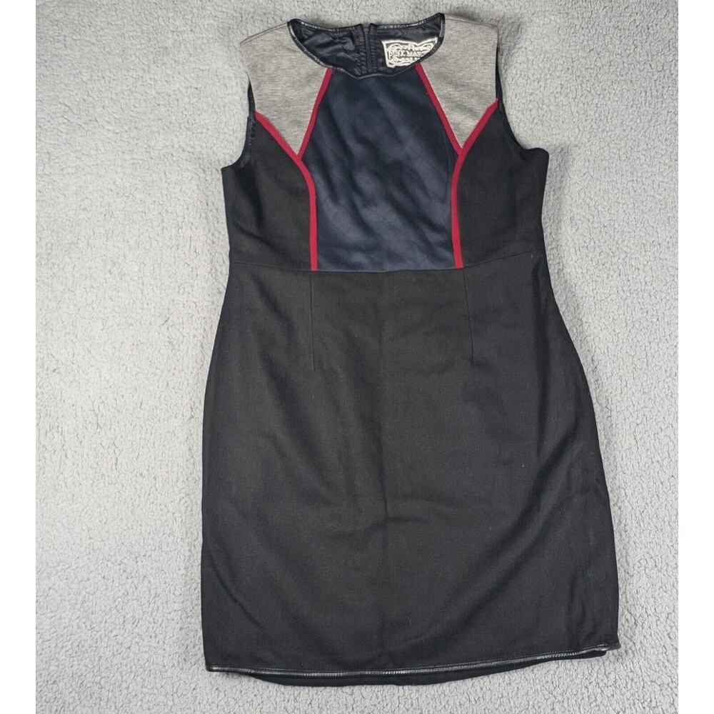 Pink Martini Dress Womens Size Large Black Blue Color Block Mini Skirt